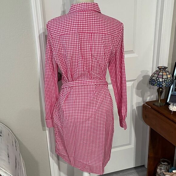 GAP Pink Checkered Long Sleeve Dress - Picture 9 of 13